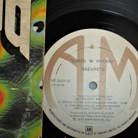 1st Press 1973 Nazareth LOUD & PROUD Vinyl Record A&M Records #SP3609 LP Album - Picture 2 of 3